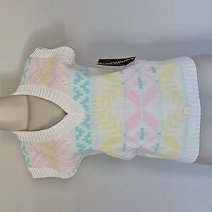 Knitwaves vintage pastel stripe sweater vest-K